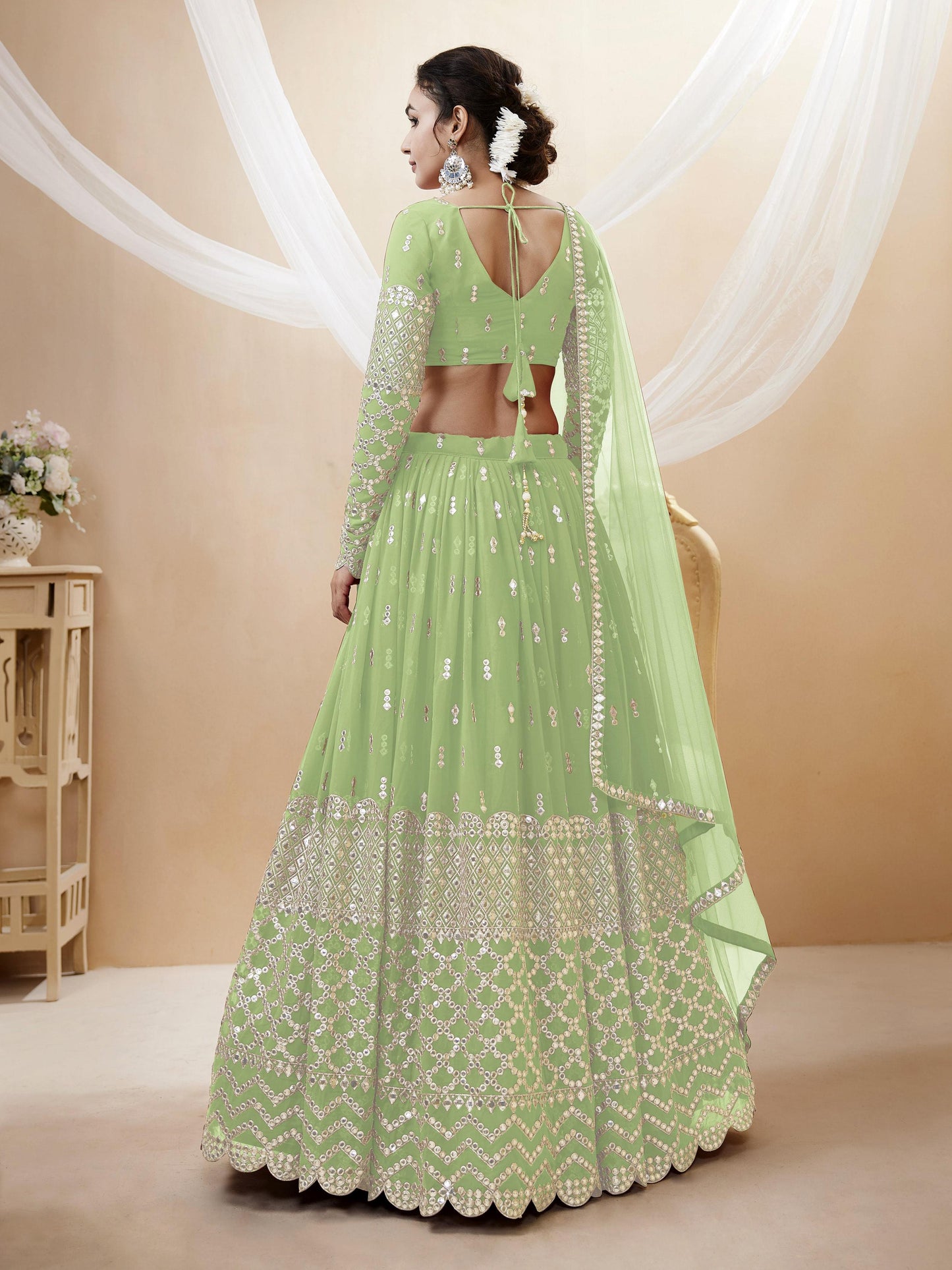 Peaceful Light Georgette Lehenga