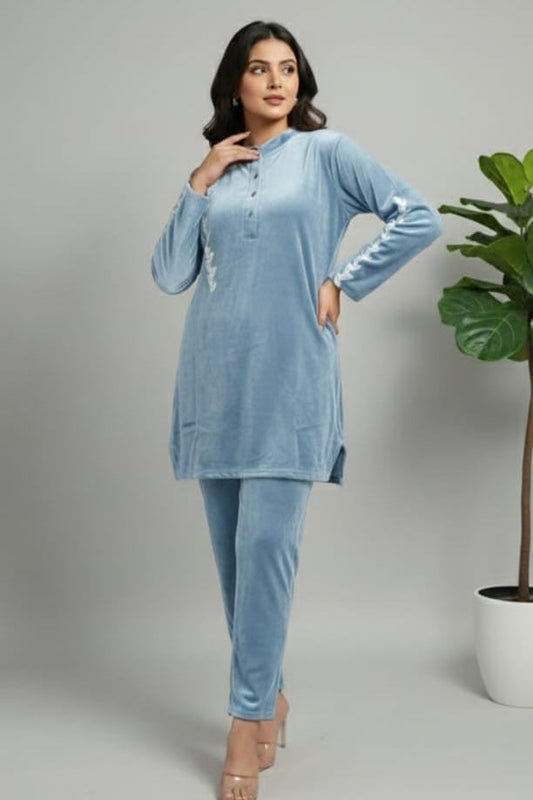 Calynora Velvet Coord Set