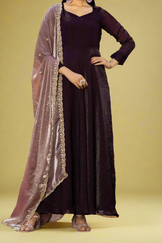 Timeless Masterpiece Fancy silk Gown Set