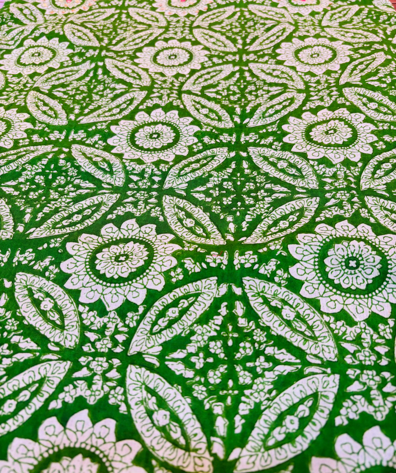 Adorable Green Cute Pockets Cotton Kurti Set