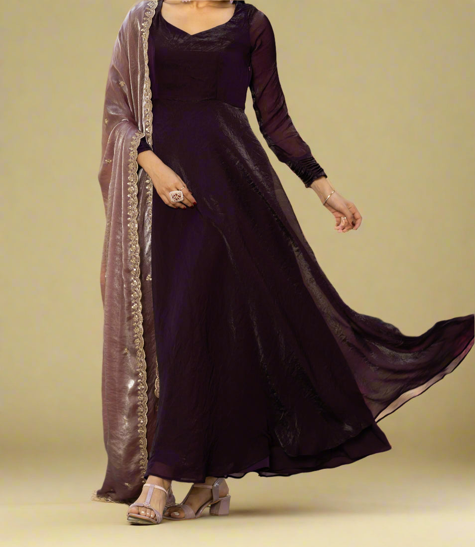 Timeless Masterpiece Fancy silk Gown Set