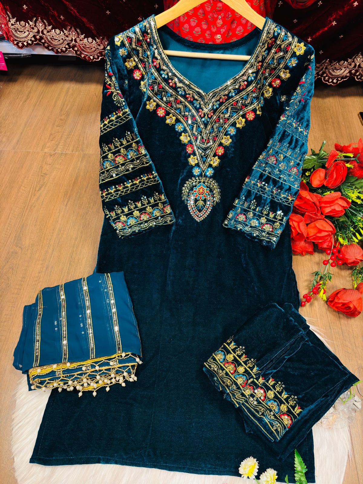 Dance Of Life Velvet Suit Set