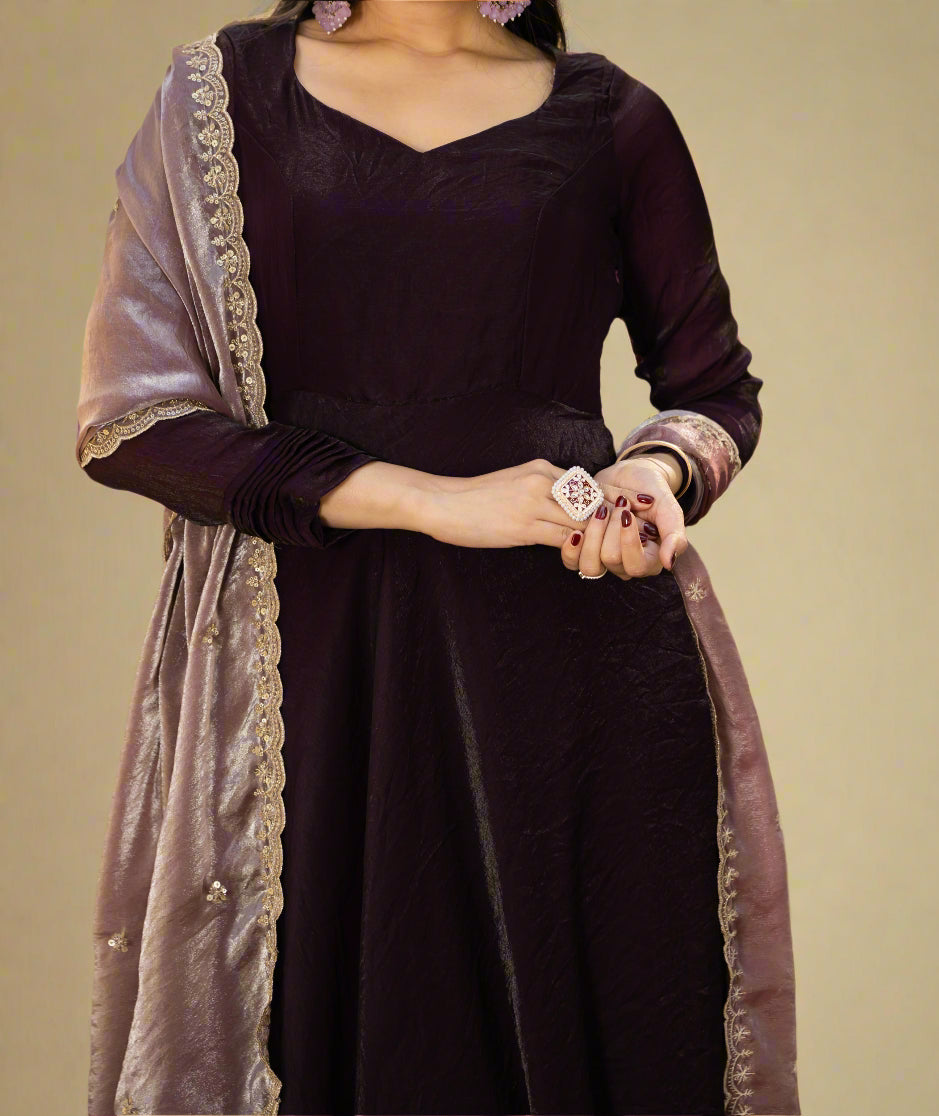 Timeless Masterpiece Fancy silk Gown Set
