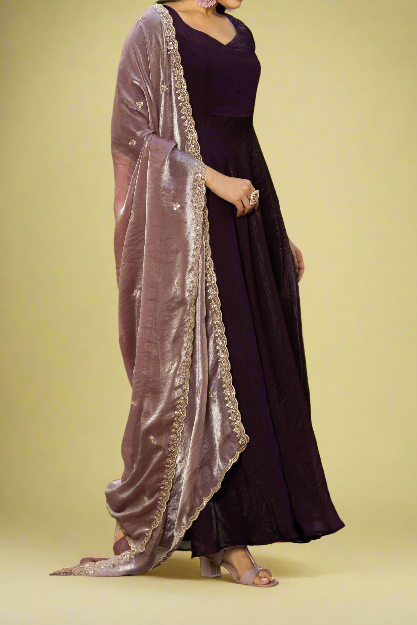 Timeless Masterpiece Fancy silk Gown Set