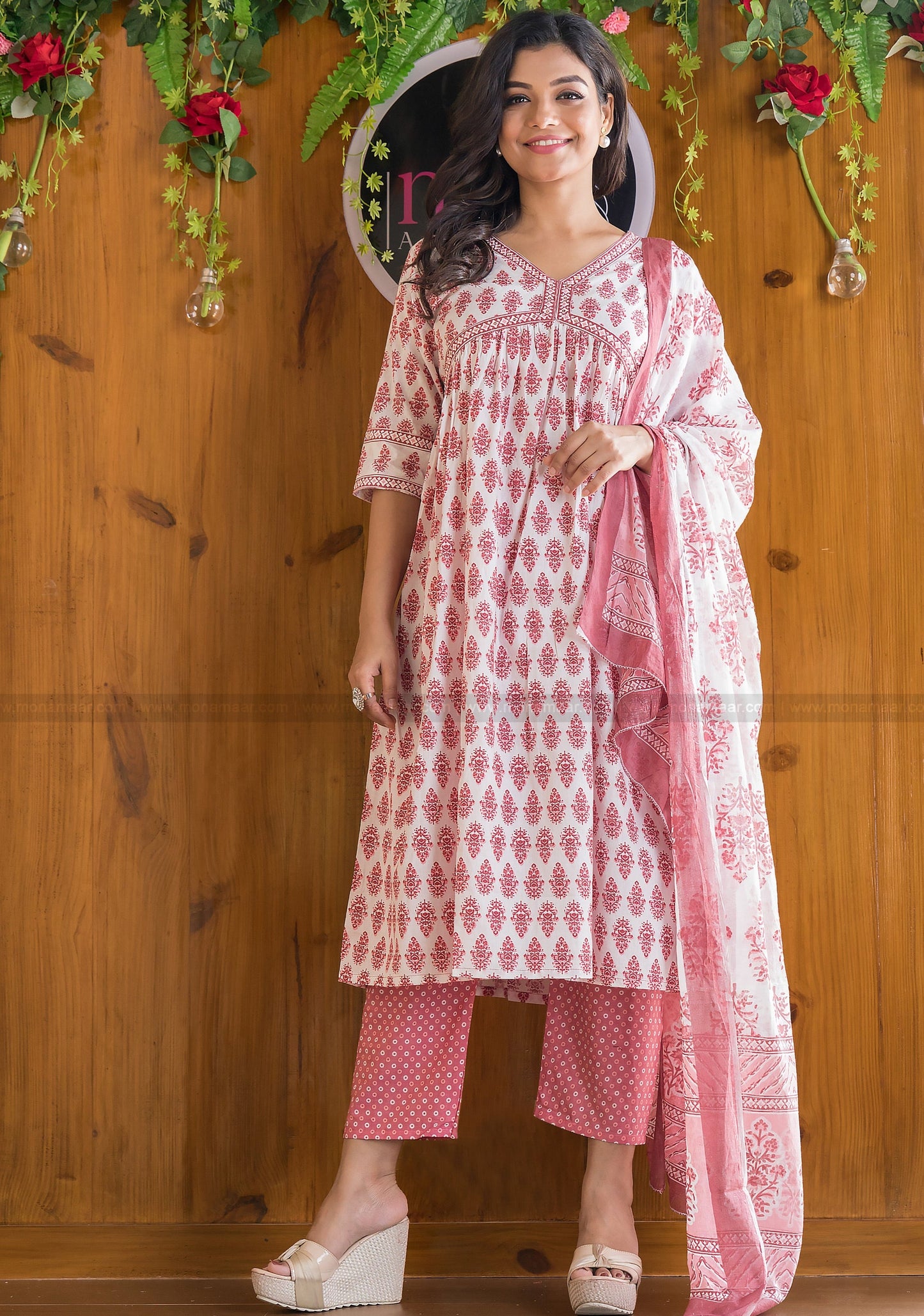 Dreamy Alia Cut Trendy Kurti Set (All Time Pink Edition)