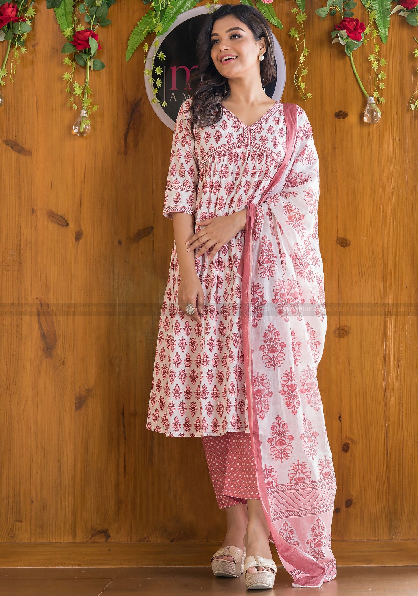 Dreamy Alia Cut Trendy Kurti Set (All Time Pink Edition)