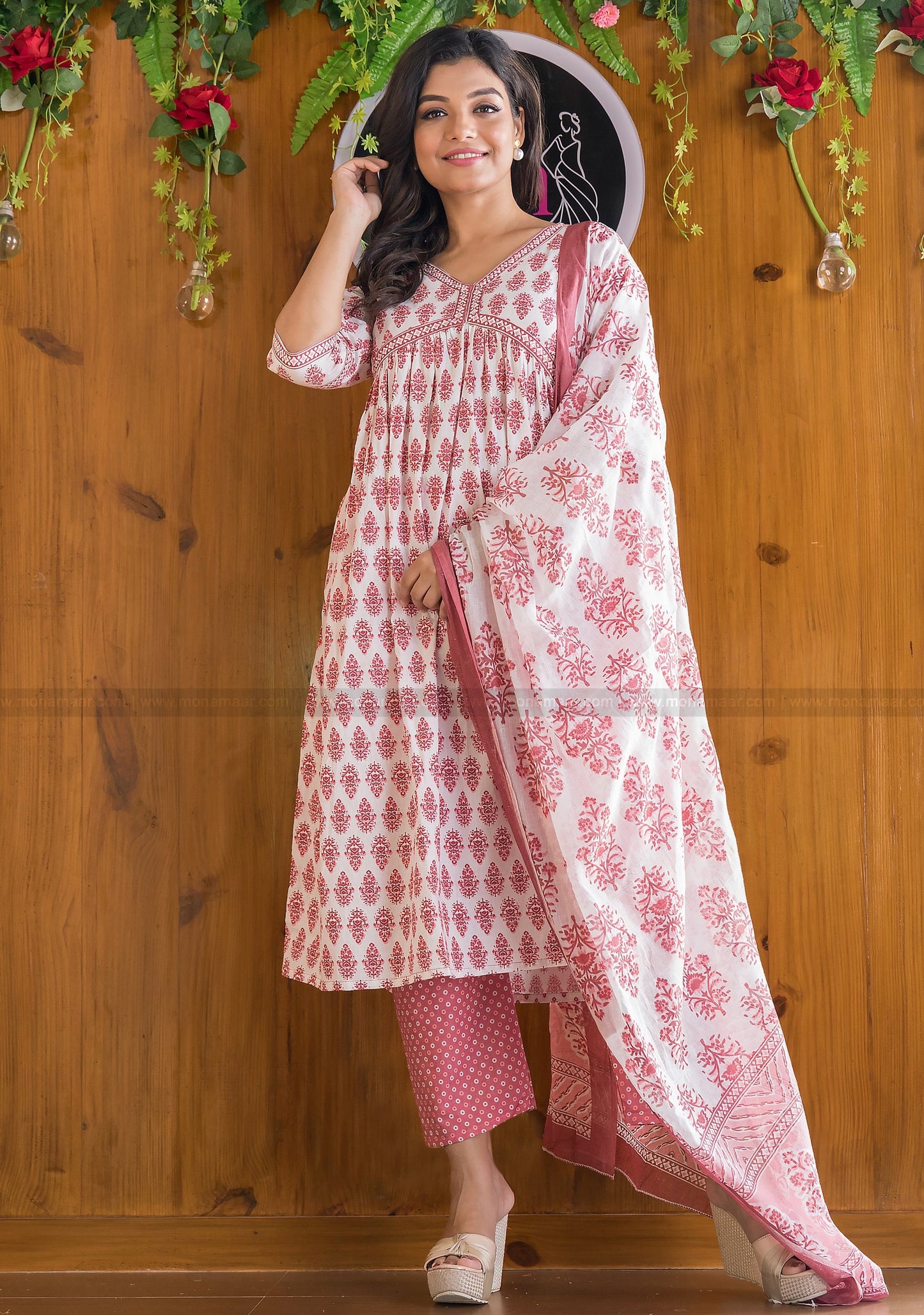 Dreamy Alia Cut Trendy Kurti Set (All Time Pink Edition)