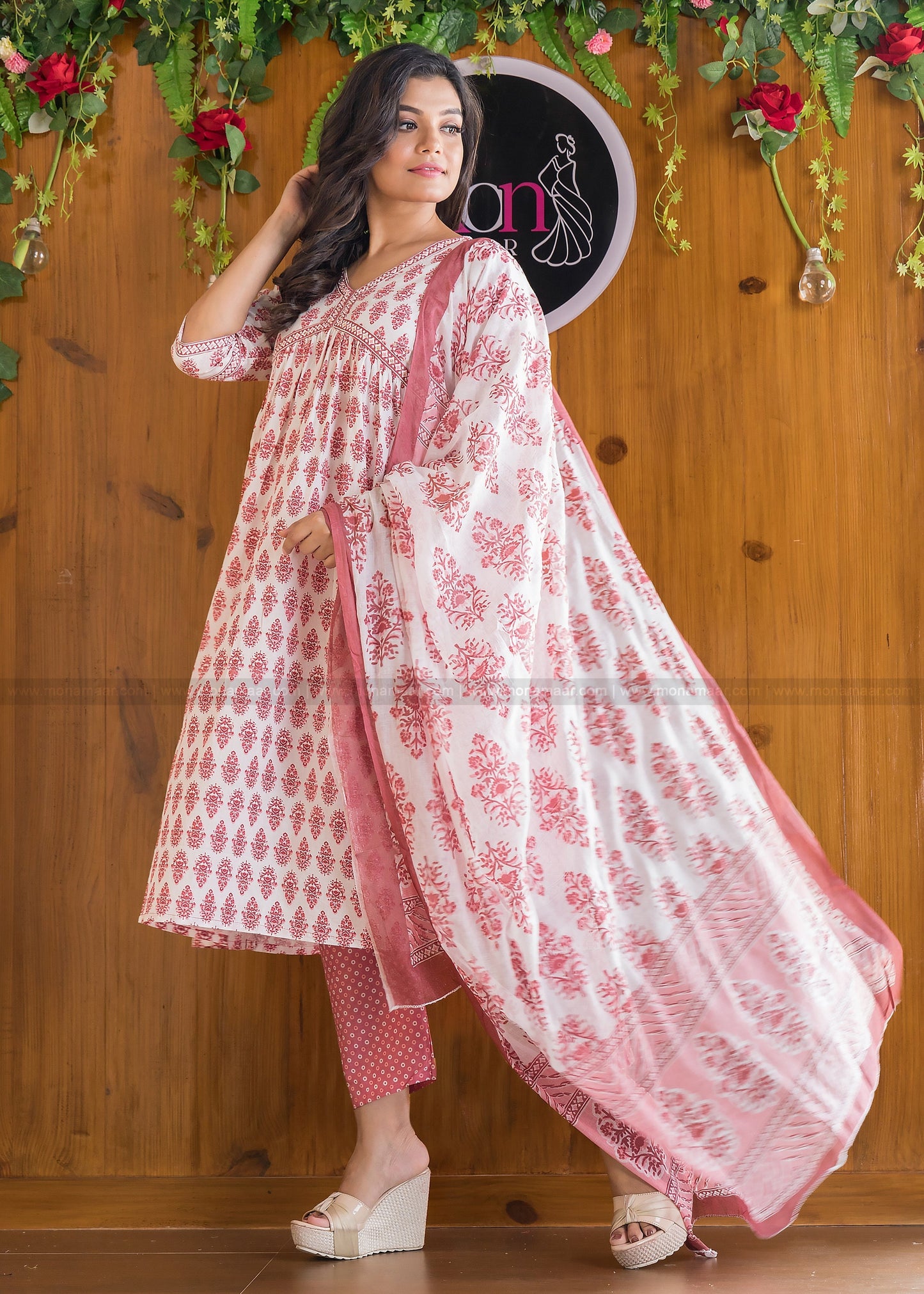 Dreamy Alia Cut Trendy Kurti Set (All Time Pink Edition)