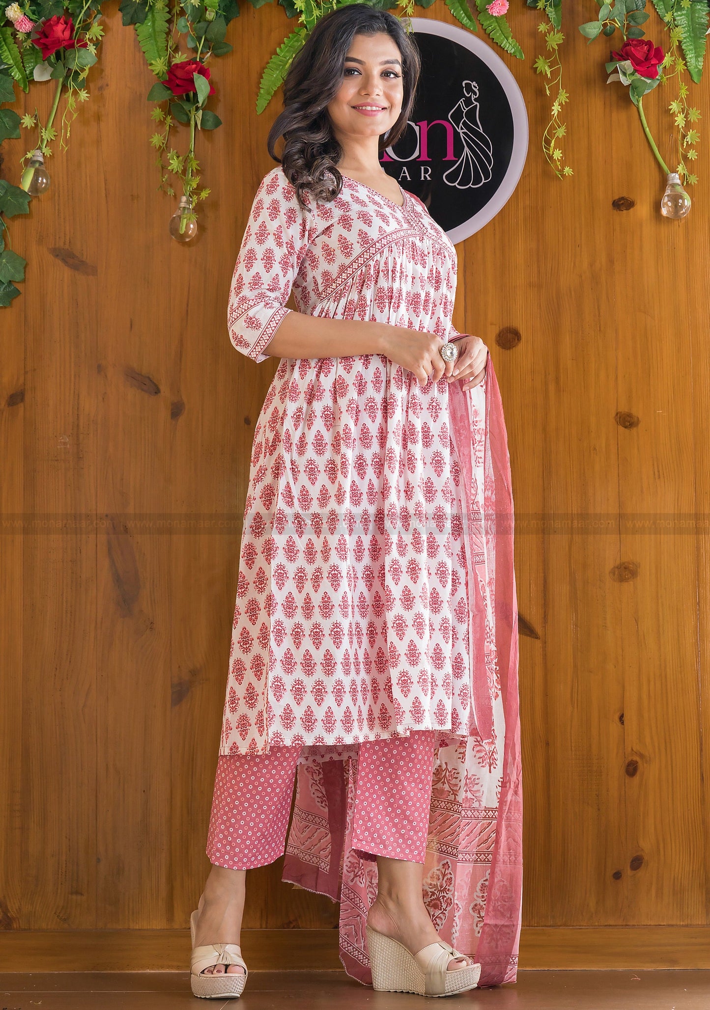 Dreamy Alia Cut Trendy Kurti Set (All Time Pink Edition)