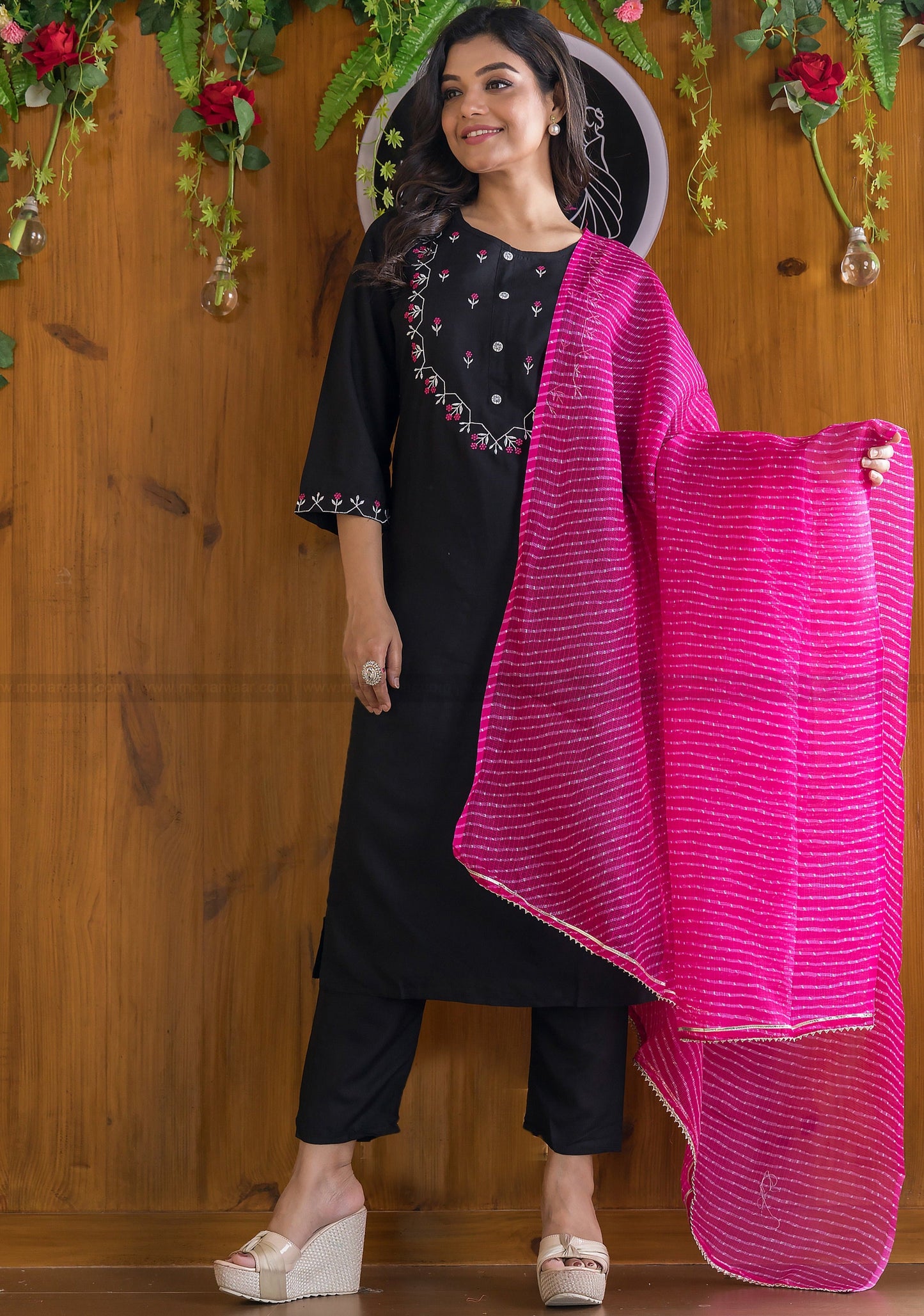 Enigmatic Black Kurti Set