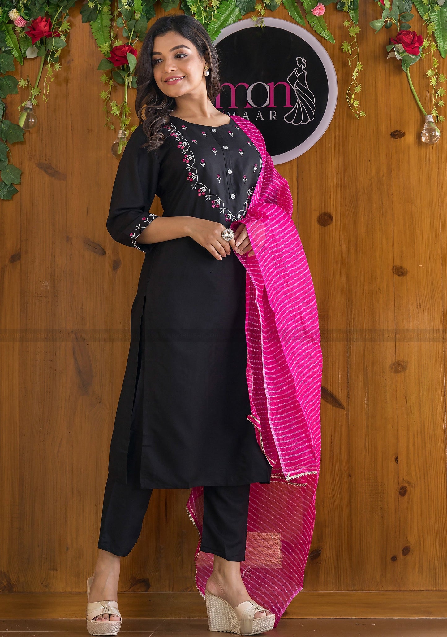 Enigmatic Black Kurti Set