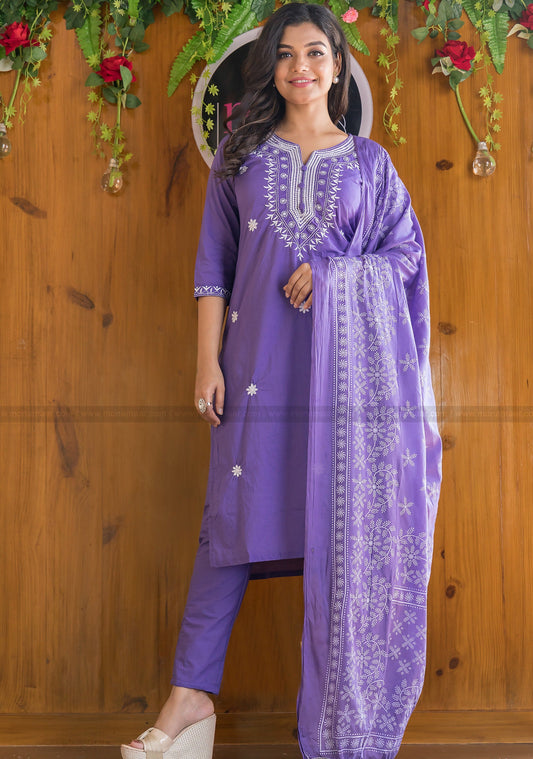 Just Like Orchid Jaipur Kurti Set