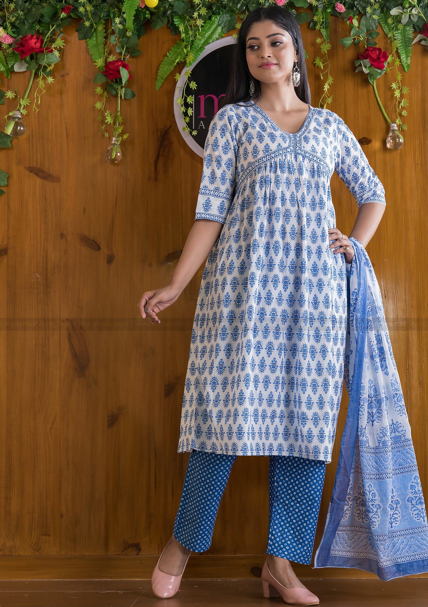 Dreamy Alia Cut Trendy Kurti Set (Insight Blue Edition)