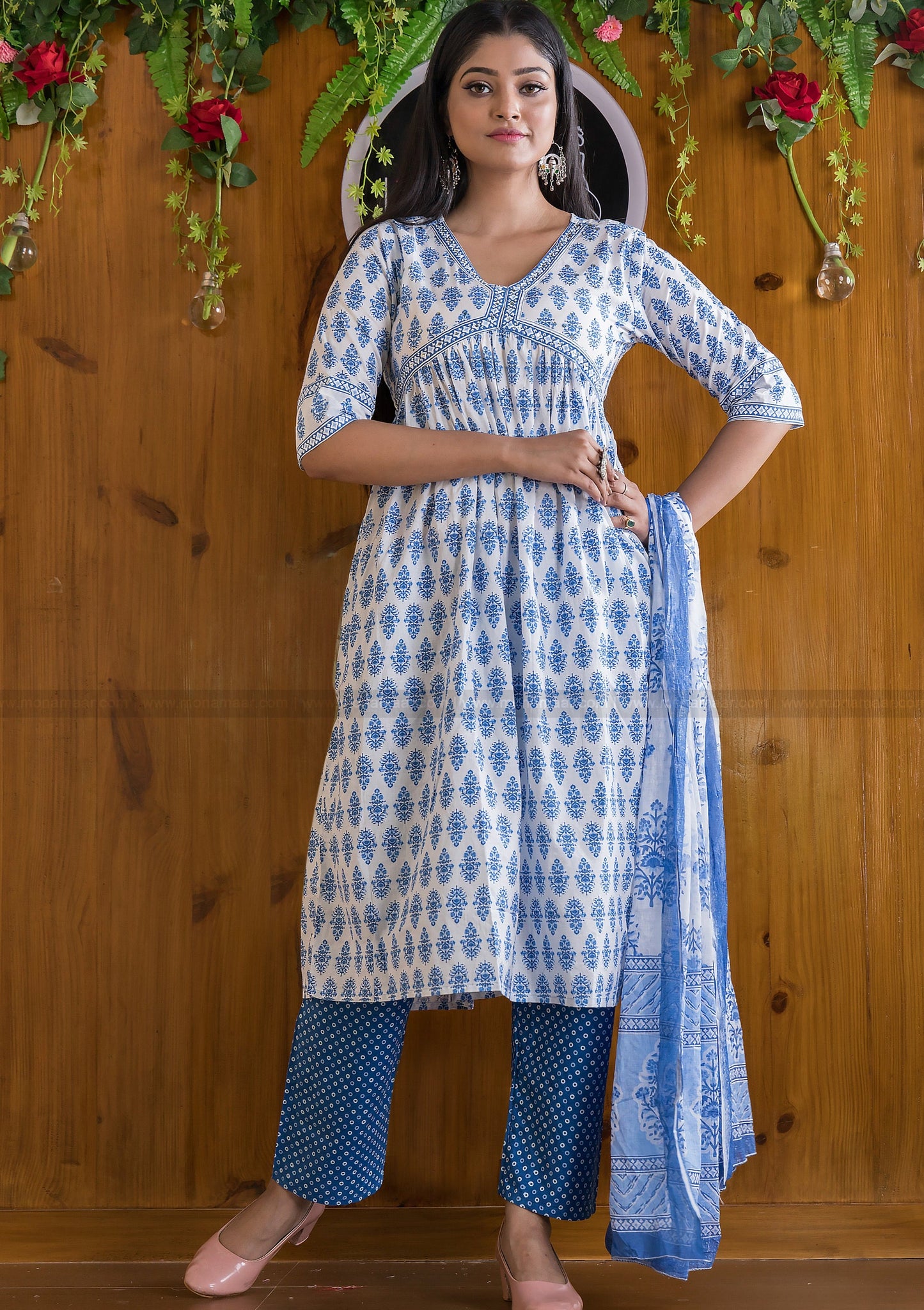 Dreamy Alia Cut Trendy Kurti Set (Insight Blue Edition)