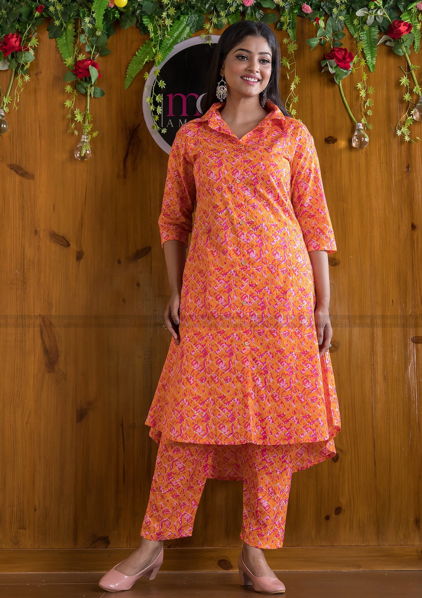 Smartness Overloaded(Swag Of orange) Co-Ord Set