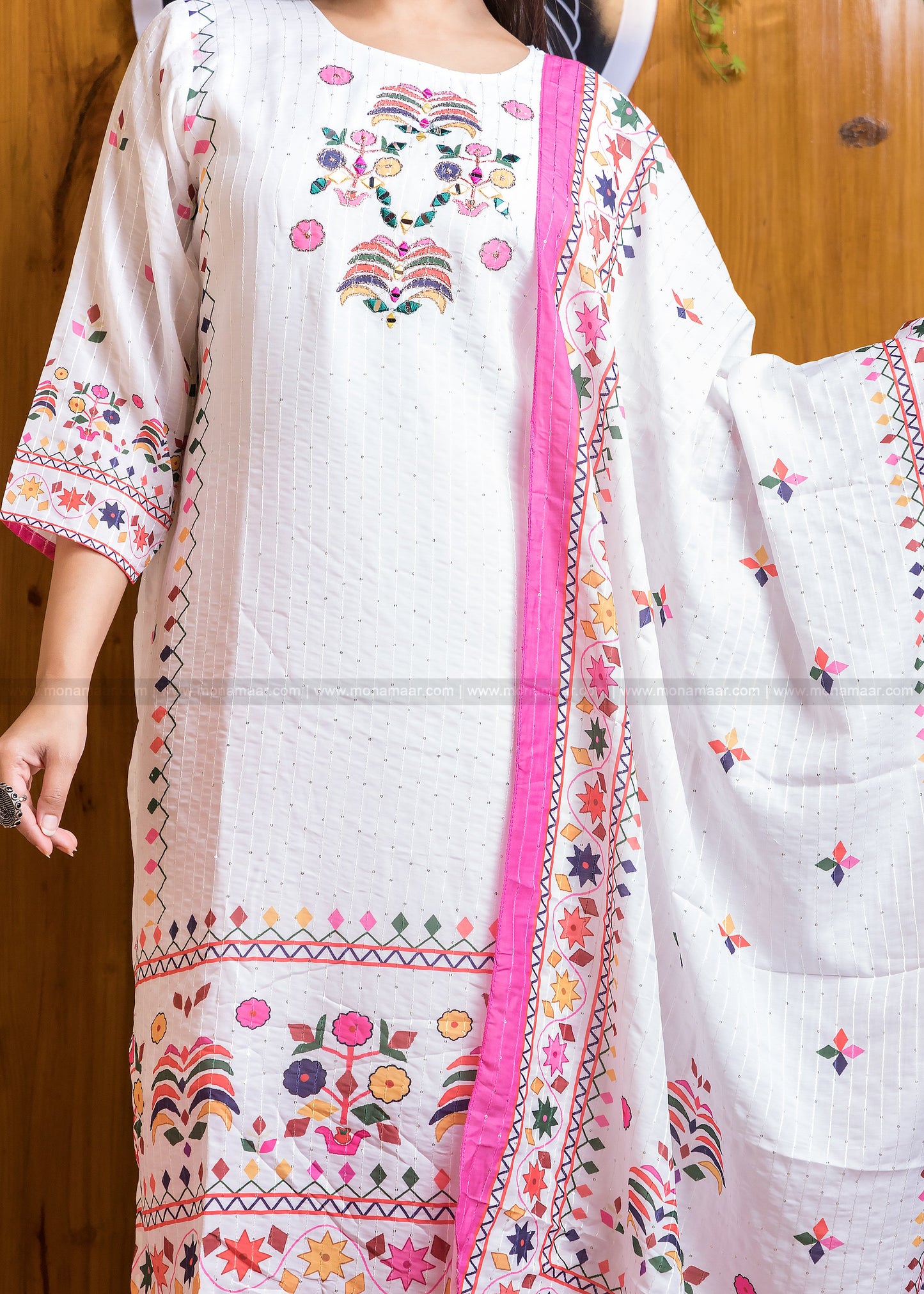 Quite White Straight Kurti Set