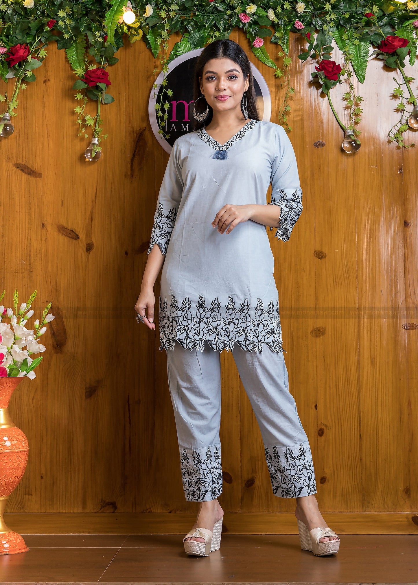 Accord Smarty Co-Ord Set(Powder Bluish Tone)