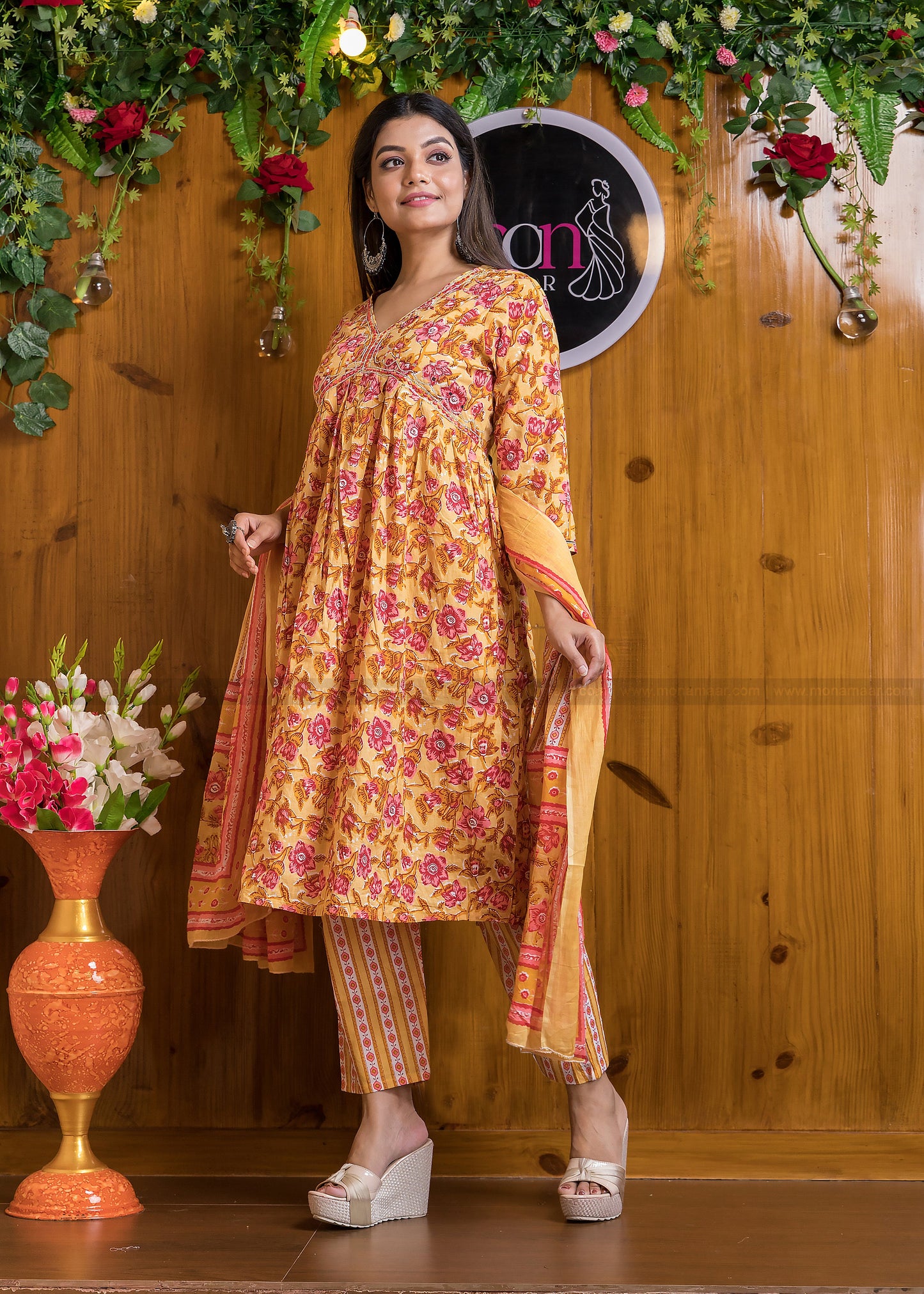 Ethnic Crush - The Jaipuri Kurti Set (Mellow Yellow)