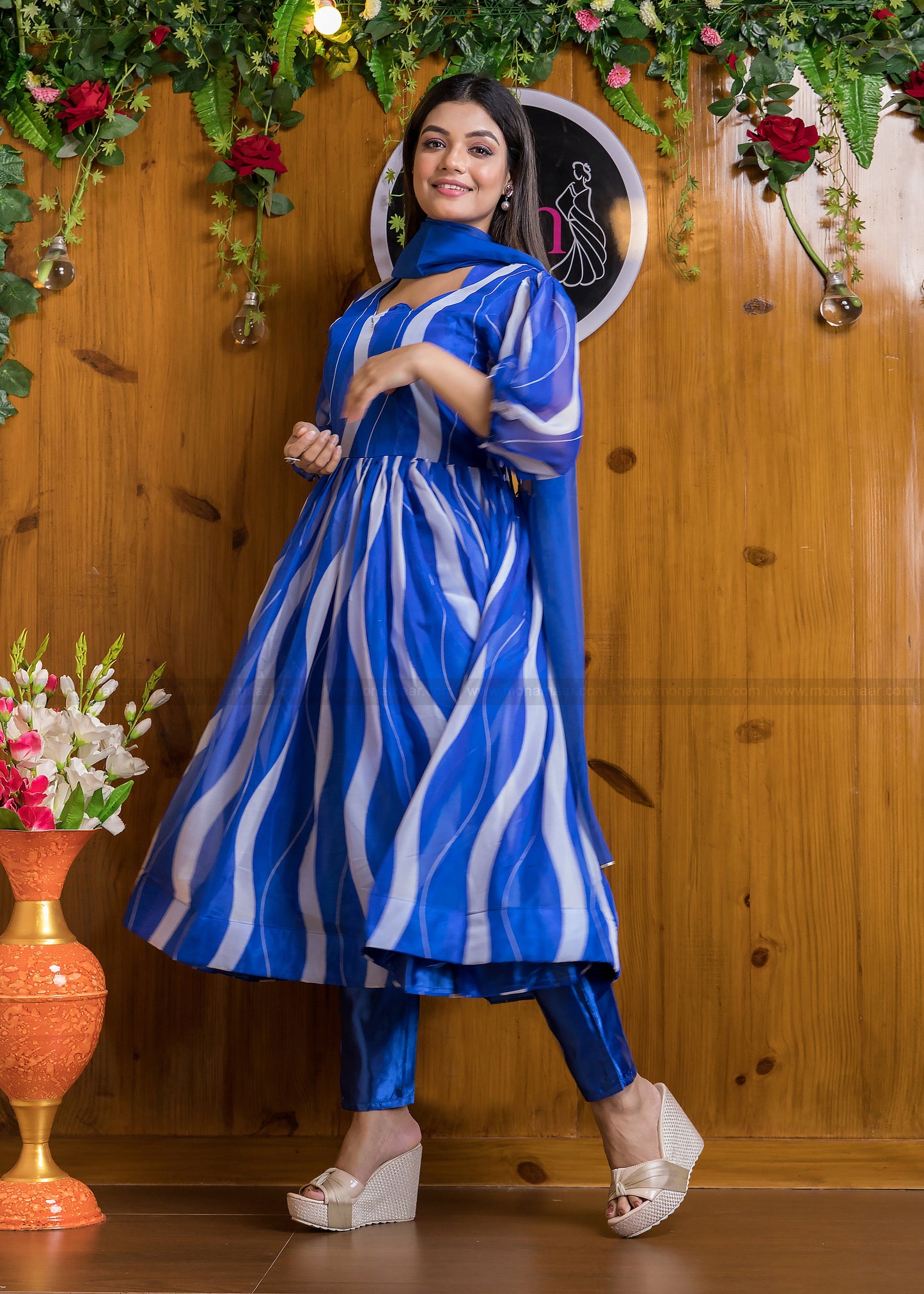 Rangoli - Anarkali Jaipuri Set(Ink Blue)