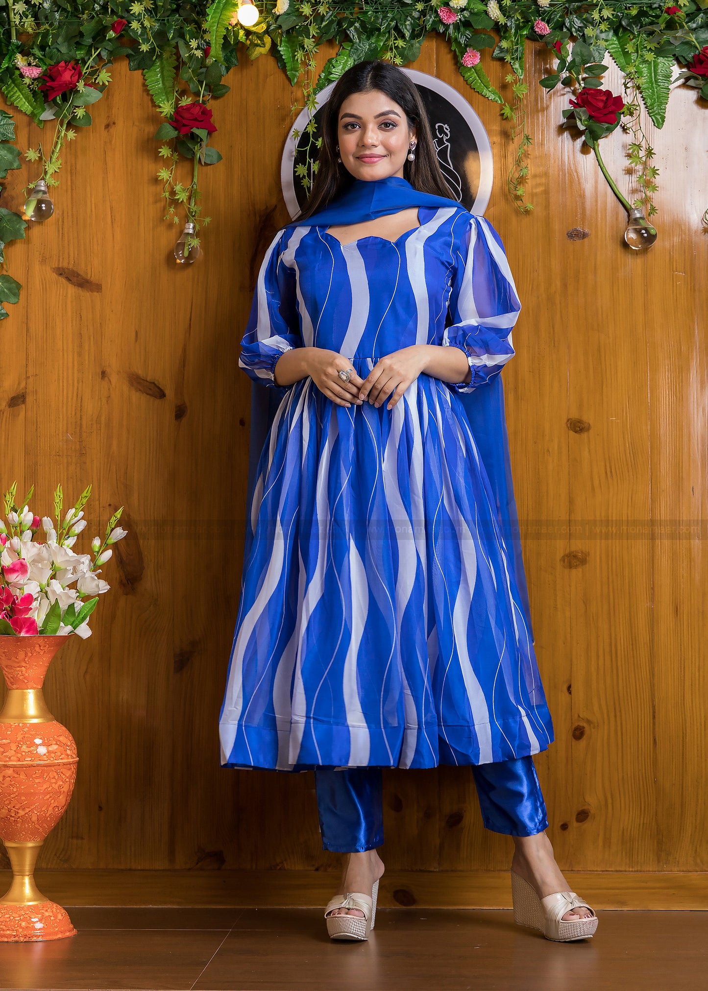 Rangoli - Anarkali Jaipuri Set(Ink Blue)