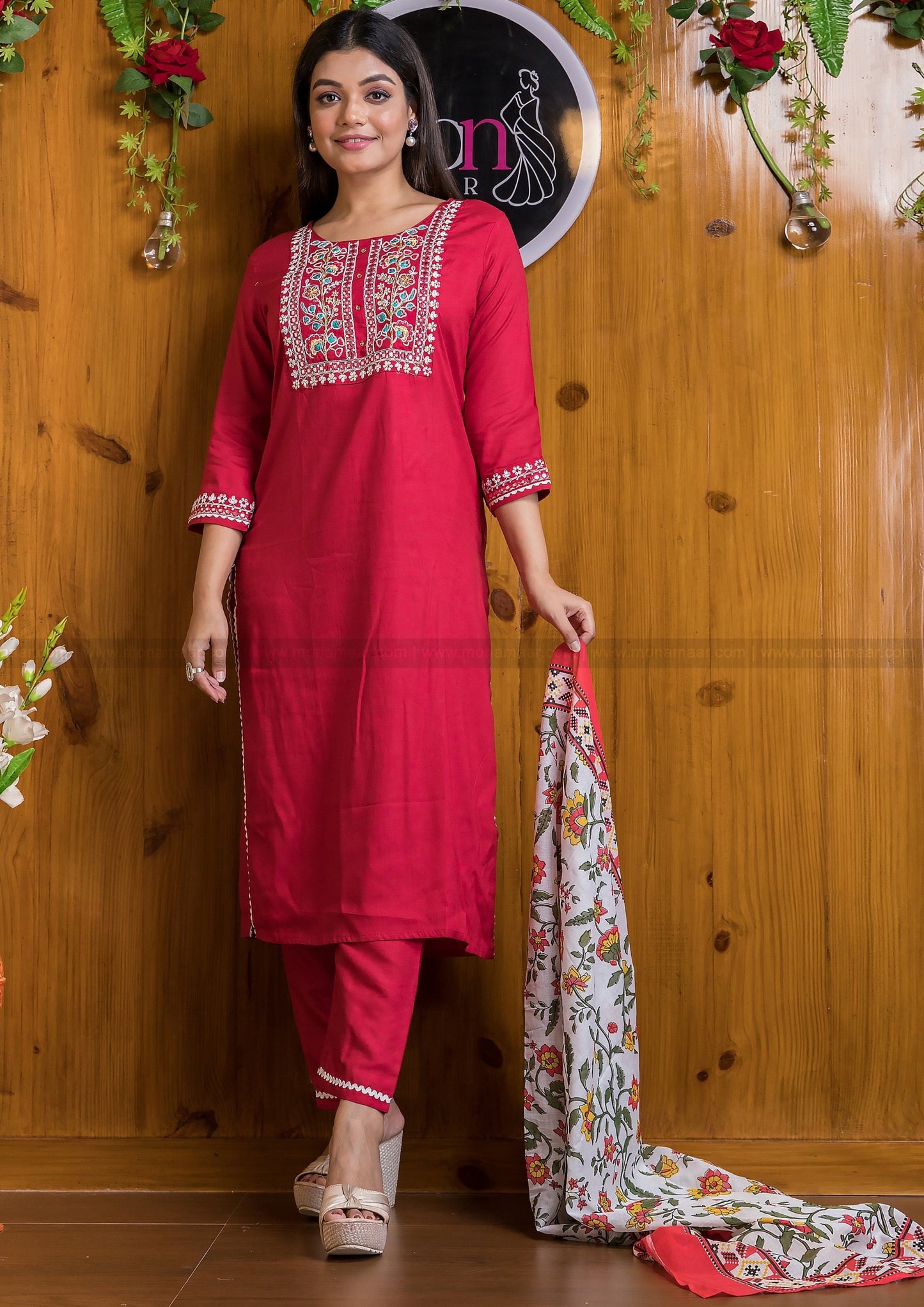 Maroon Magic Jaipur Kurti Set