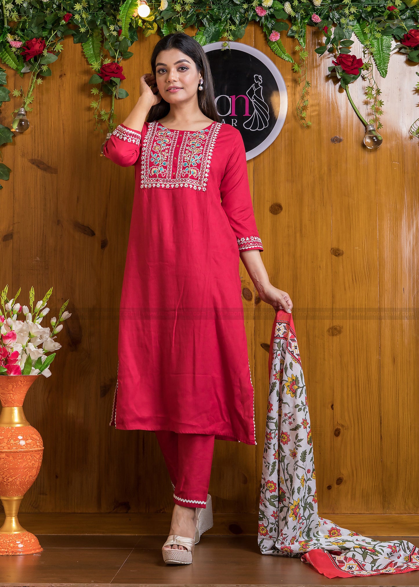 Maroon Magic Jaipur Kurti Set