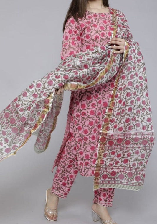 Pink Kota Doriya Kurti Set