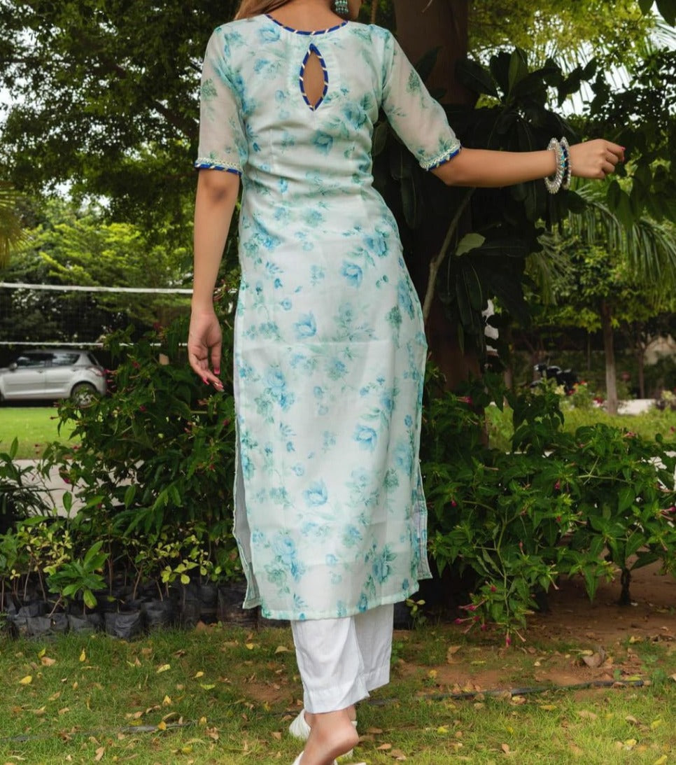 Organza Kurti Set