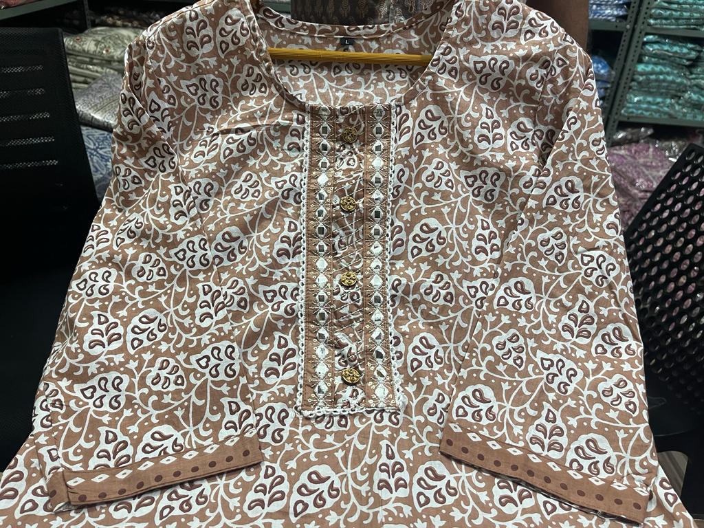 Sanganer Print Pure Cotton Kurti Set