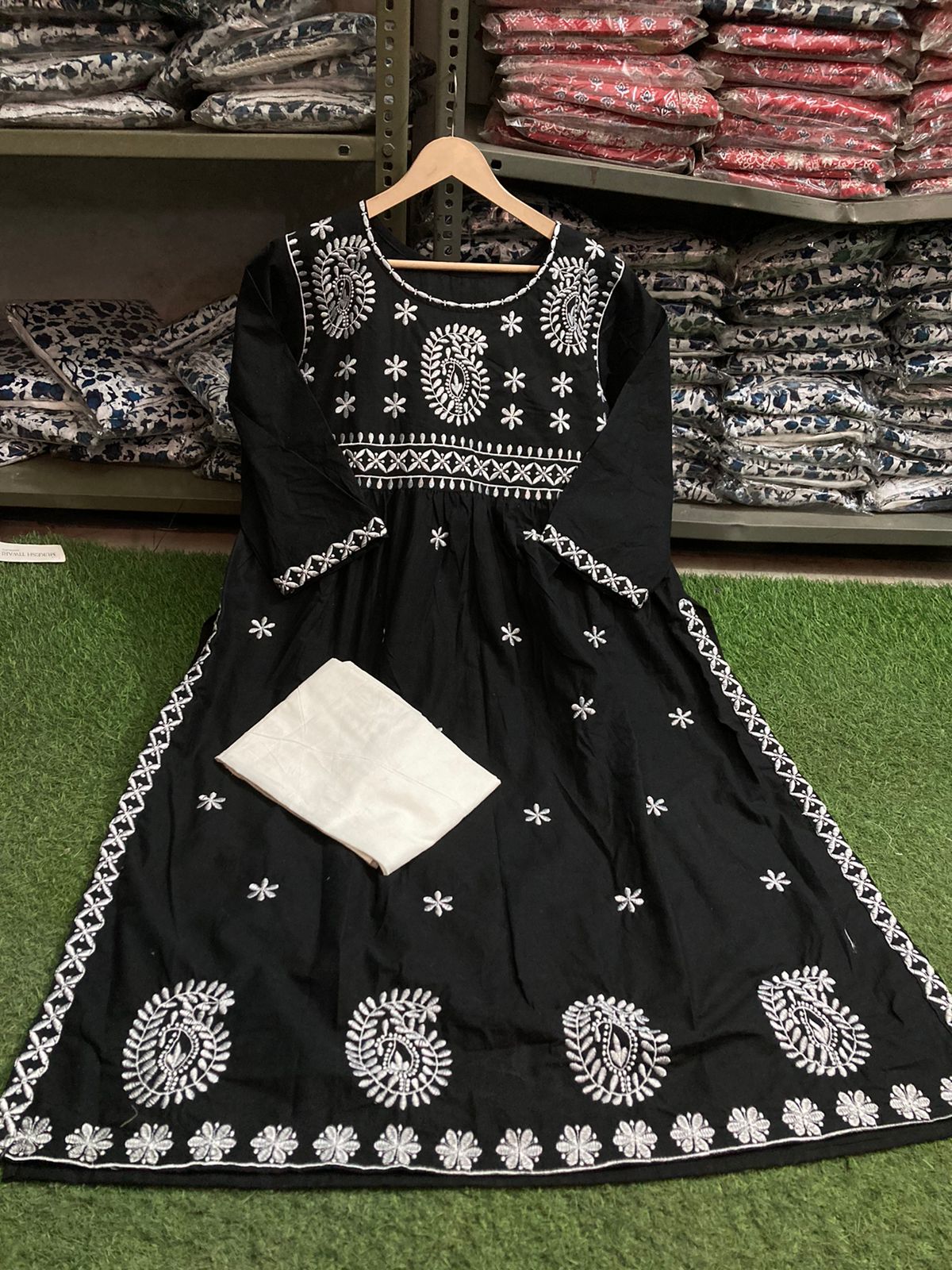 Black Naira Cut Kurti Set