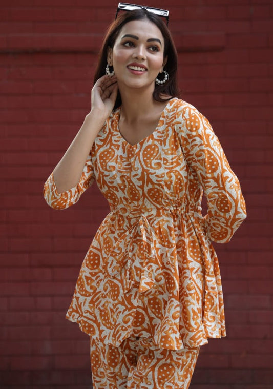 Extroverted Orange Smarty Co-Ord Set