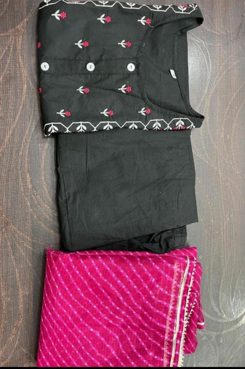 Enigmatic Black Kurti Set