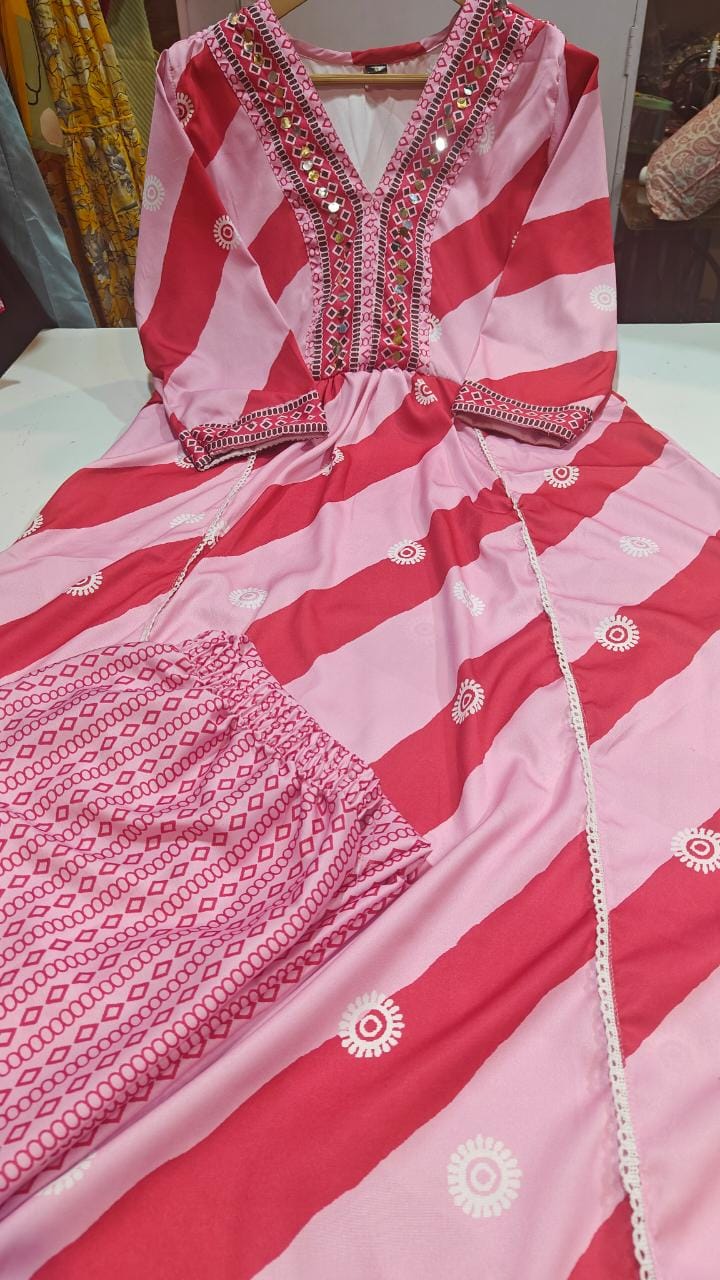 Rangoli Leheriya Jaipur Kurti Set