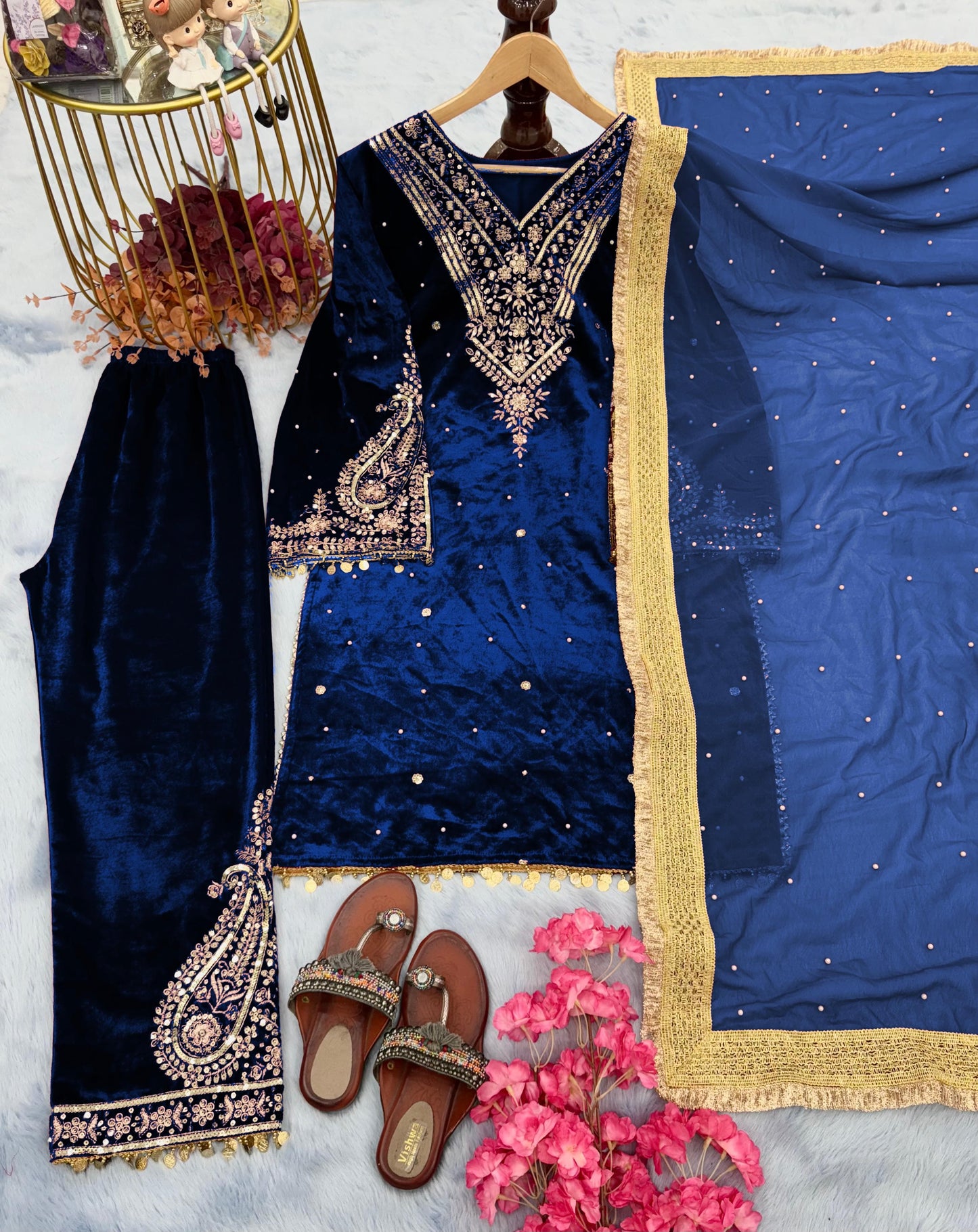 Extra Glitz Of Party- Designer Suit Set (Clue Of Blue)