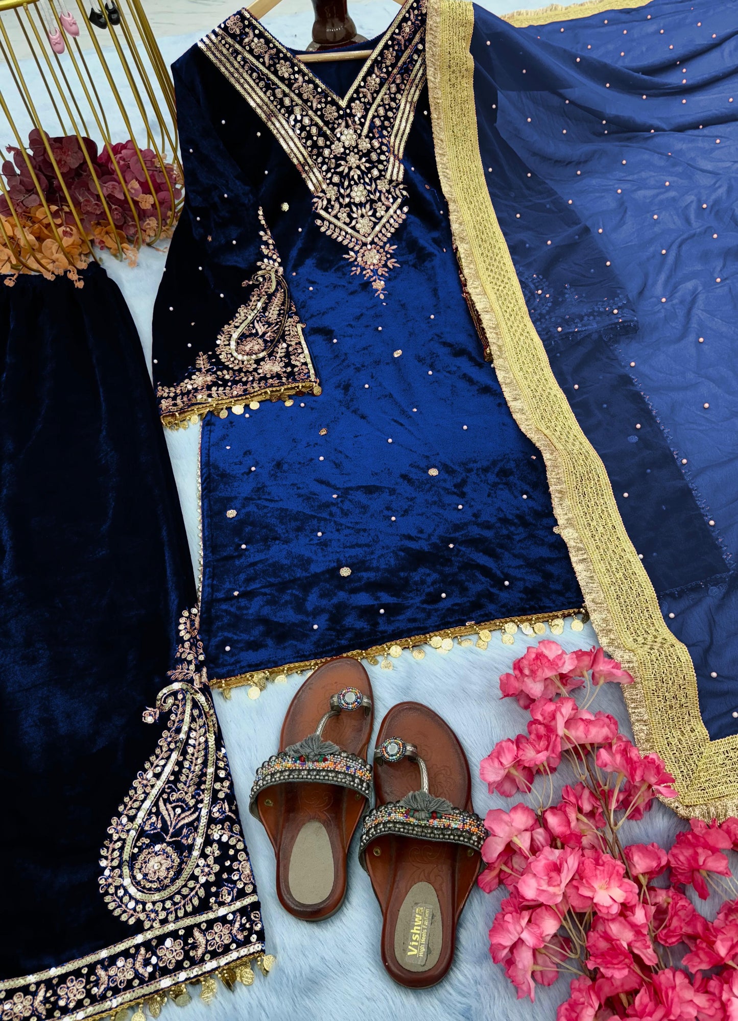 Extra Glitz Of Party- Designer Suit Set (Clue Of Blue)