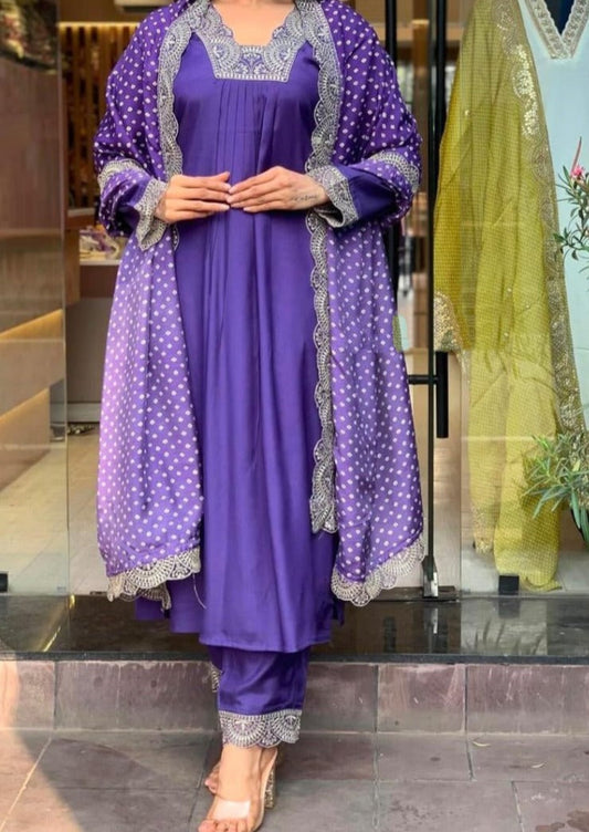 Purplish Thought -Designer Suit Set