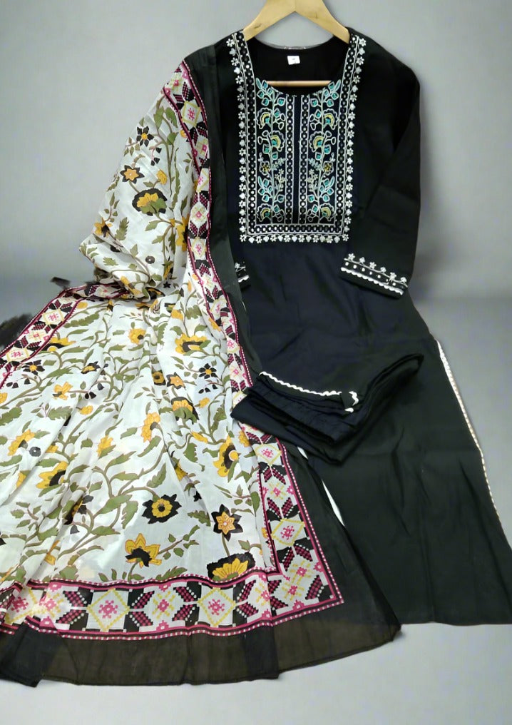 Julia Rosa Black - A Jaipur Kurti Set